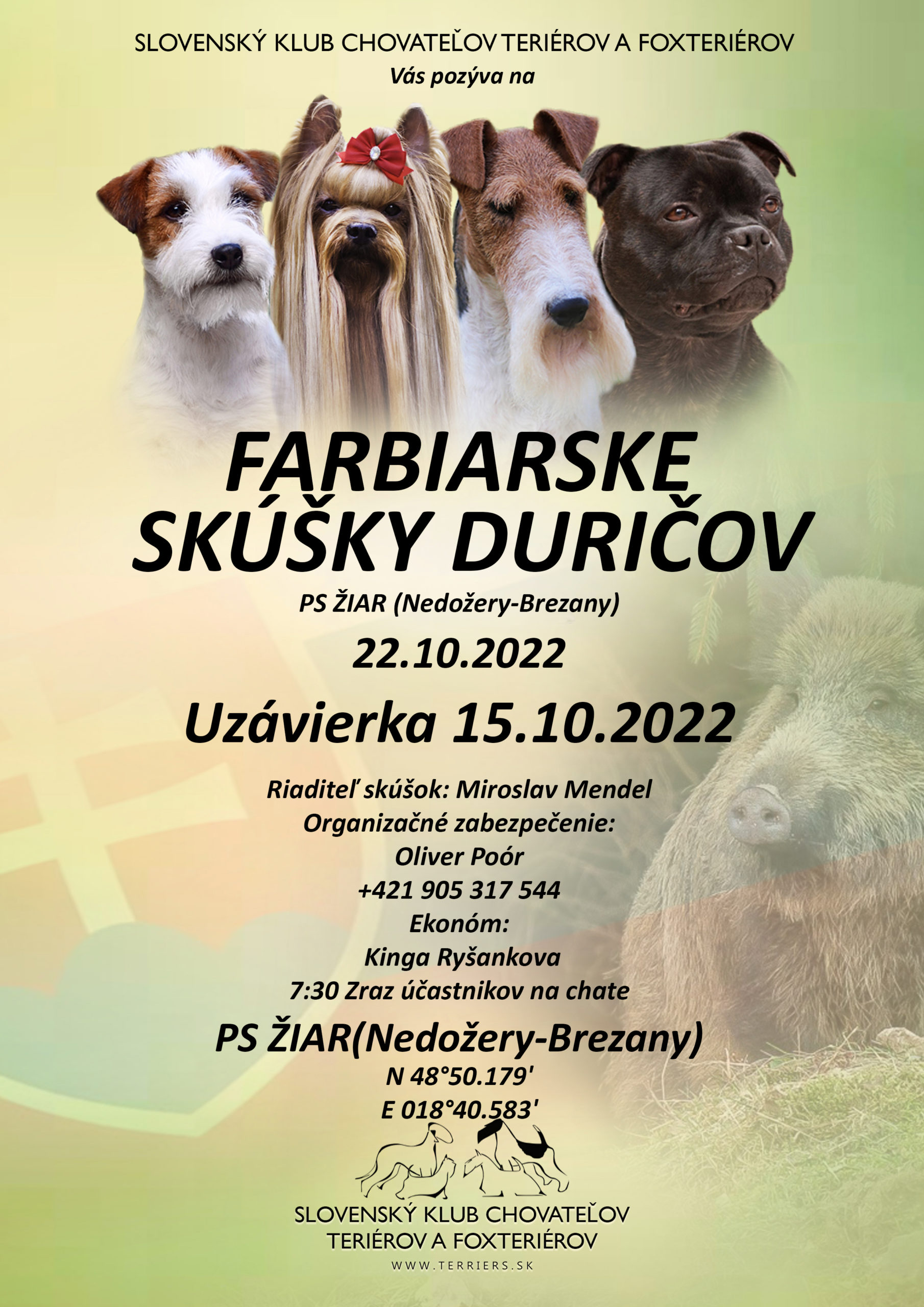 Read more about the article KLUBOVÉ FARBIARSKE SKÚŠKY DURIČOV ŽIAR 22.10.2022